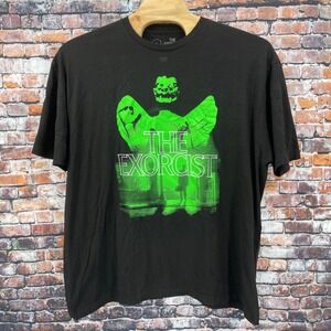 The Exorcist Movie Graphic T-Shirt Mens 3XL Black Neon Green Cotton Horror Tee